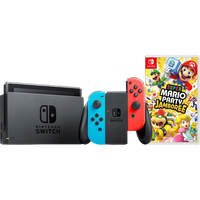 Koop Nintendo Switch Rood/Blauw + Mario Party Jamboree