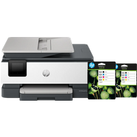 Koop HP OfficeJet Pro 8124e + 2 zwarte + 2 kleuren cartridges